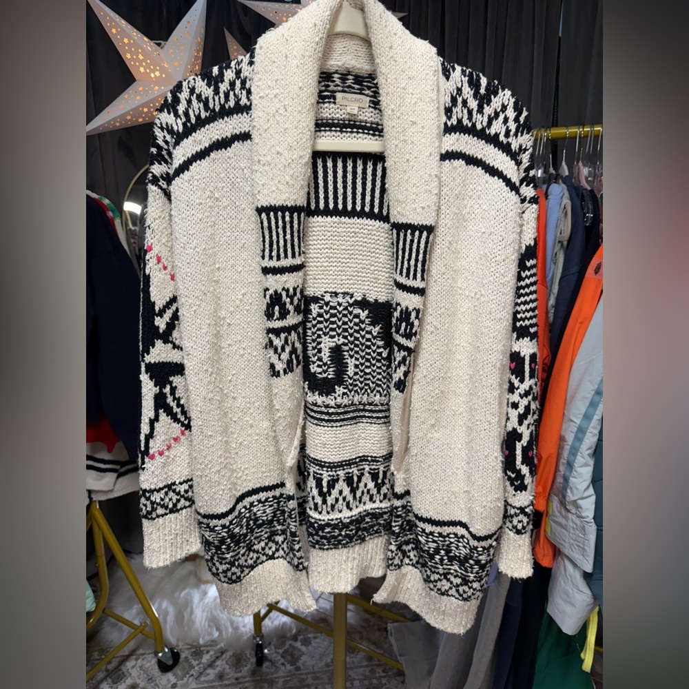 Pilcro x Anthropologie Slouchy Waves Open Front Cardigan Sweater - Picture 5 of 7